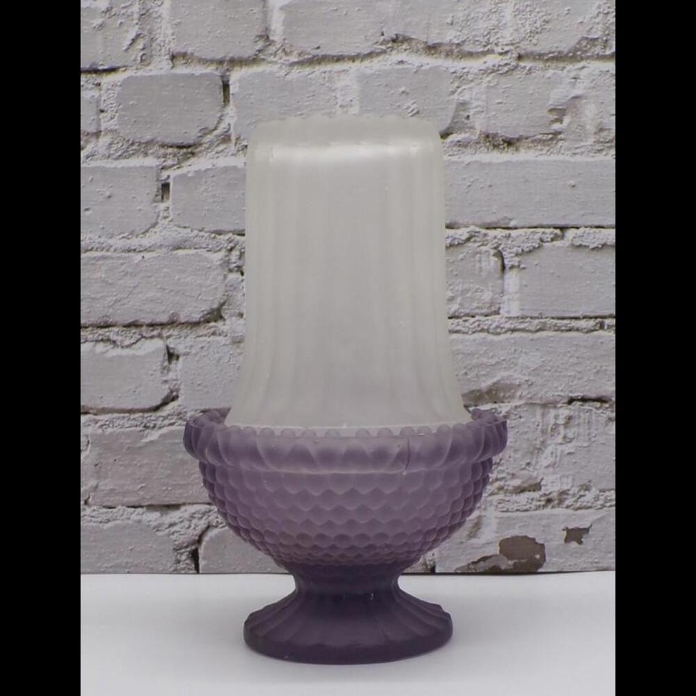 Vintage Purple Glass Accent Lamp with Frosted Shade - Fairy Lamp